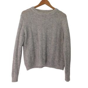 Jana Womens Wool Mohair Sweater Crewneck‎ Ribbed Gray Size Small